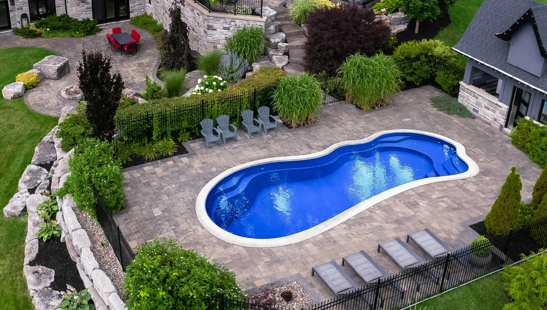 The Amazon fiberglass inground pool design