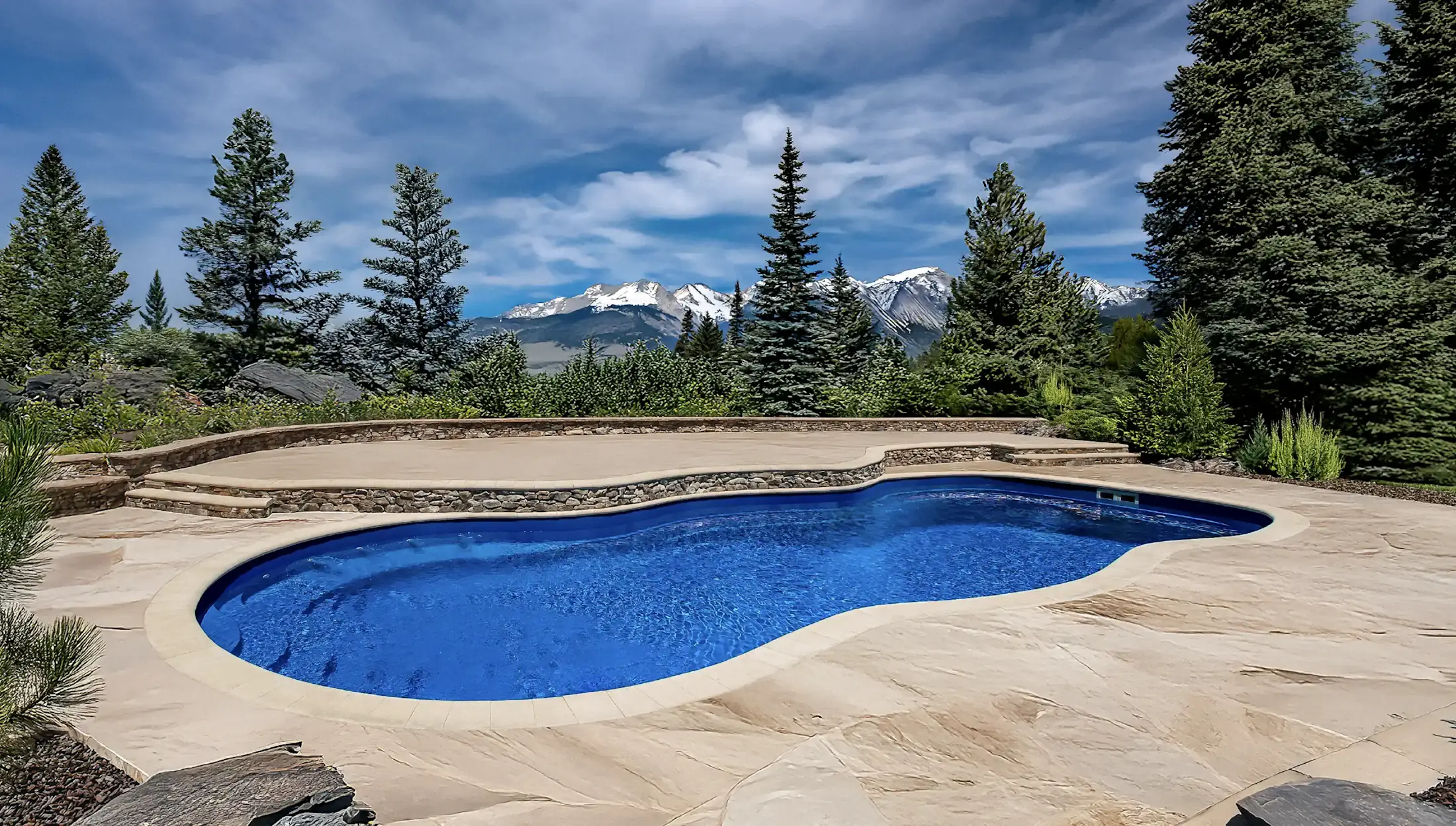 The Sequoia fiberglass inground pool design